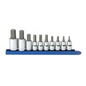 10 Pc. 3/8" & 1/2" Drive Hex Bit Metric Socket Set - Gearwrench 80578