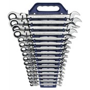 16 Pc. Flex Head Ratcheting Combination Metric Wrench Set - Gearwrench 9902D